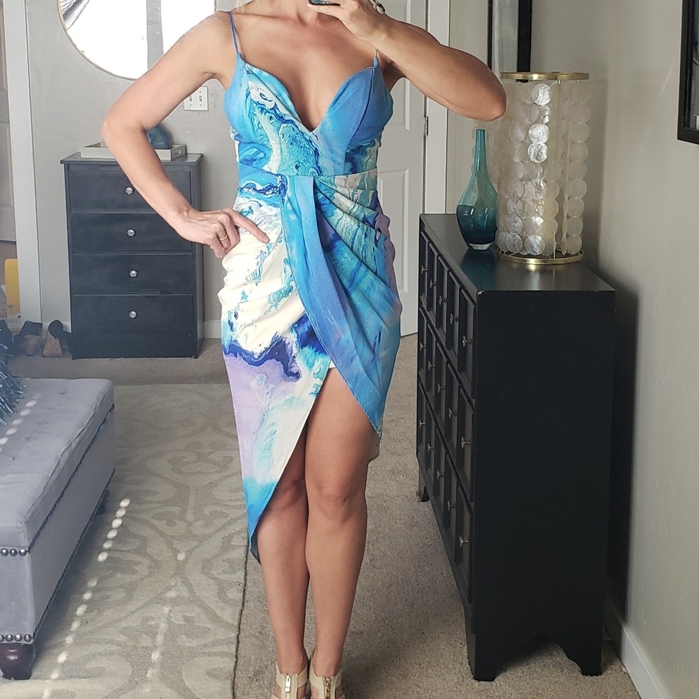 Asymmetrical water color Hello Molly dress size S